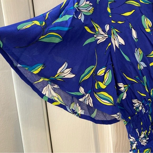 NWT Marissa Olivia Blue Floral Dress with Green and White Accents Women Size XL - Picture 2 of 8